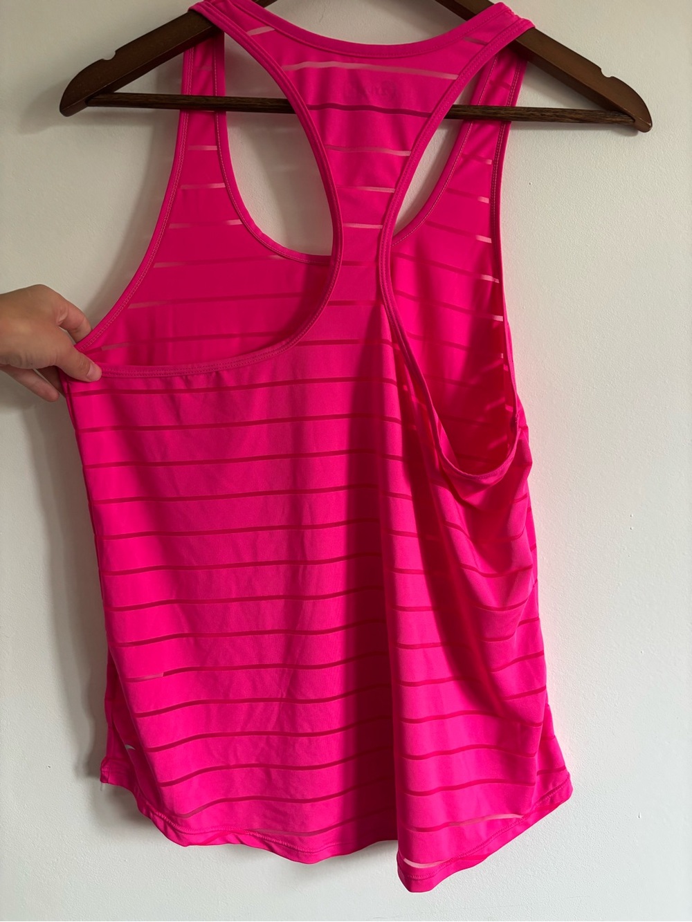 Neon Pink Racerback Tank Top - Lightweight Activewear - Picture 4 of 6
